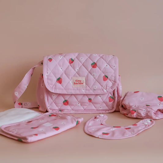 TINY HARLOW | CONVERTIBLE DOLL'S NAPPY BAG SET - STRAWBERRY PICNIC *PRE - ORDER* by TINY HARLOW - The Playful Collective