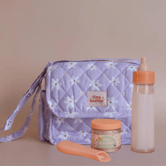 TINY HARLOW | TINY NURTURER'S GIFT PACK - NAPPY BAG, MAGIC MILK & BABY CEREAL - LILAC DAISY by TINY HARLOW - The Playful Collective