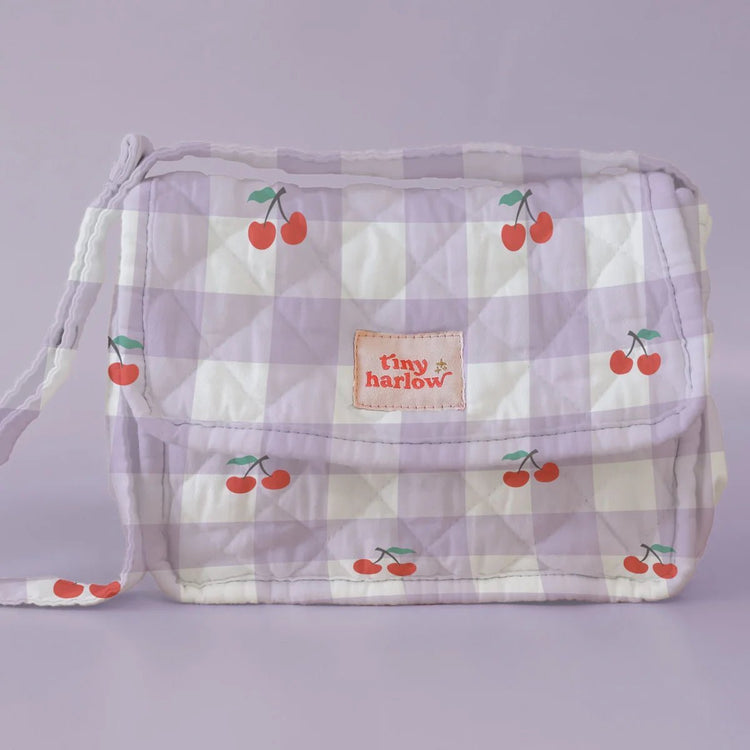 TINY HARLOW | TINY NURTURER'S GIFT PACK - NAPPY BAG, MAGIC MILK & BABY CEREAL - LILAC GINGHAM CHERRY by TINY HARLOW - The Playful Collective