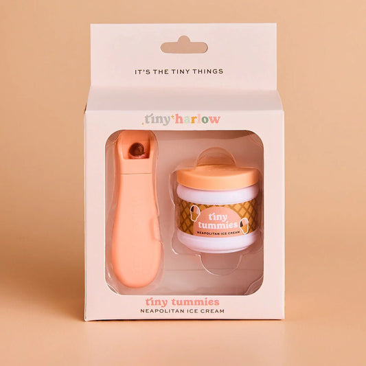 TINY HARLOW | TINY TUMMIES FOOD JAR & SPOON SET - NEAPOLITAN ICECREAM by TINY HARLOW - The Playful Collective