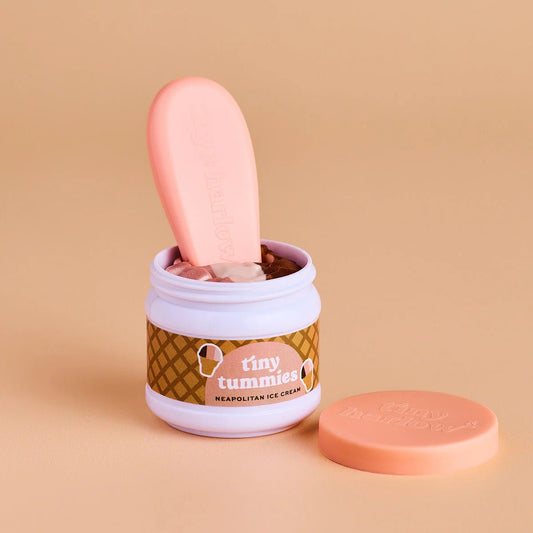 TINY HARLOW | TINY TUMMIES FOOD JAR & SPOON SET - NEAPOLITAN ICECREAM by TINY HARLOW - The Playful Collective