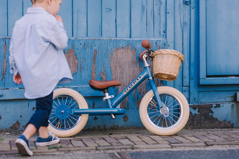 TRYBIKE | STEEL 2-IN-1 TRICYCLE & BALANCE BIKE - BLACK WITH HANDLEBAR BASKET by TRYBIKE - The Playful Collective