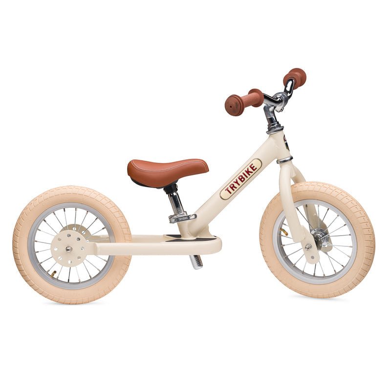 TRYBIKE | STEEL 2-IN-1 TRICYCLE & BALANCE BIKE - CREAM WITH HANDLEBAR BAG *NEW - PRE-ORDER NOW!* by TRYBIKE - The Playful Collective