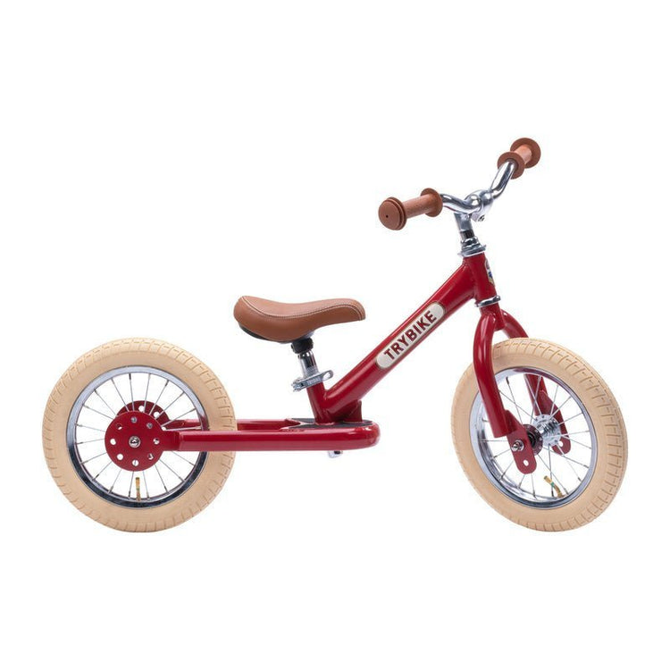 TRYBIKE | STEEL 2-IN-1 TRICYCLE & BALANCE BIKE - RED WITH HANDLEBAR BASKET by TRYBIKE - The Playful Collective