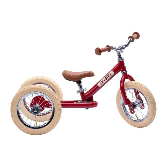 TRYBIKE | STEEL 2-IN-1 TRICYCLE & BALANCE BIKE - RED WITH HANDLEBAR BASKET by TRYBIKE - The Playful Collective