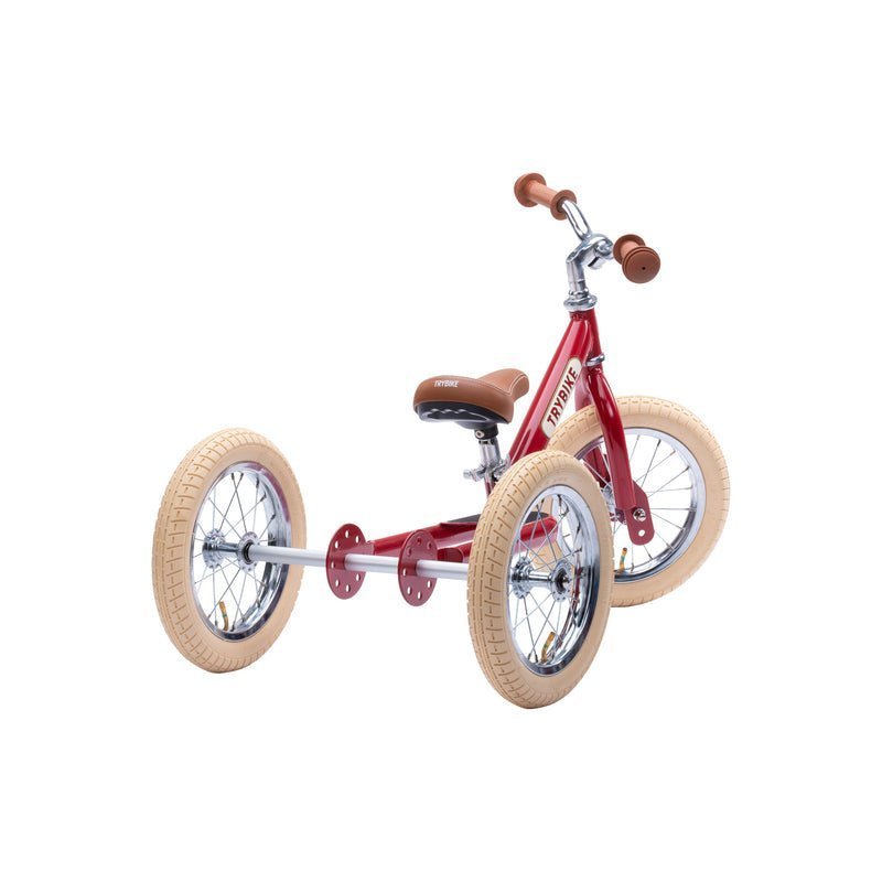 TRYBIKE | STEEL 2-IN-1 TRICYCLE & BALANCE BIKE - RED WITH HANDLEBAR BASKET by TRYBIKE - The Playful Collective