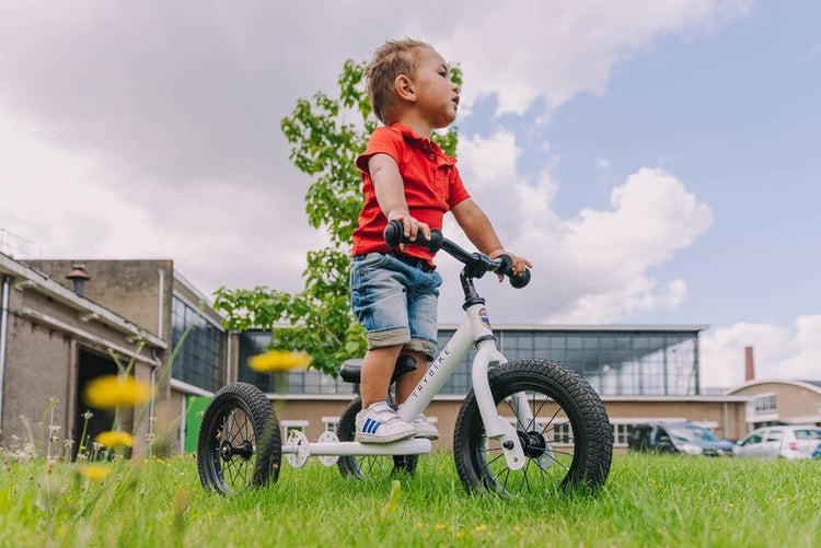 TRYBIKE | STEEL 2-IN-1 TRICYCLE & BALANCE BIKE - WHITE WITH HANDLEBAR BAG *NEW - PRE-ORDER NOW* by TRYBIKE - The Playful Collective