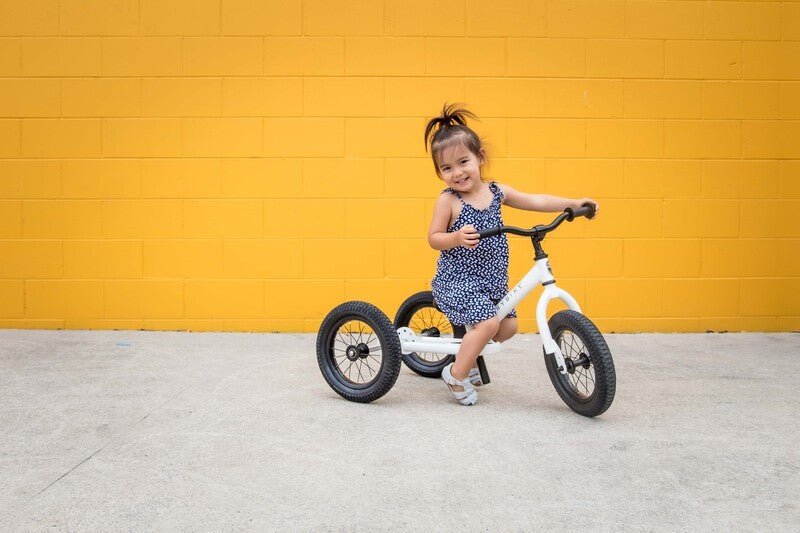 TRYBIKE | STEEL 2-IN-1 TRICYCLE & BALANCE BIKE - WHITE WITH HANDLEBAR BAG *NEW - PRE-ORDER NOW* by TRYBIKE - The Playful Collective