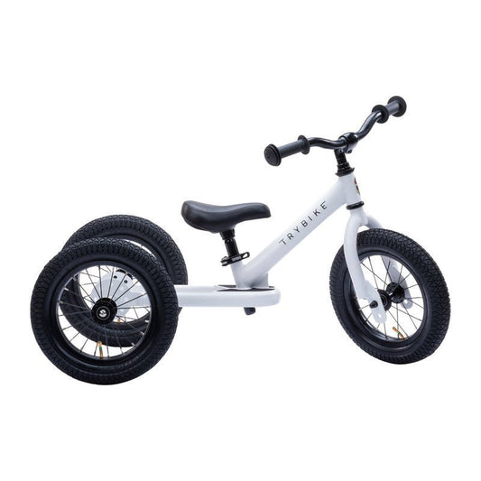 TRYBIKE | STEEL 2-IN-1 TRICYCLE & BALANCE BIKE - WHITE WITH HANDLEBAR BAG *NEW - PRE-ORDER NOW* by TRYBIKE - The Playful Collective