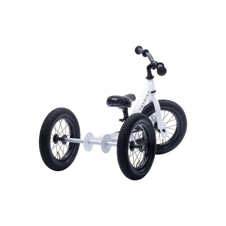 TRYBIKE | STEEL 2-IN-1 TRICYCLE & BALANCE BIKE - WHITE WITH HANDLEBAR BASKET by TRYBIKE - The Playful Collective