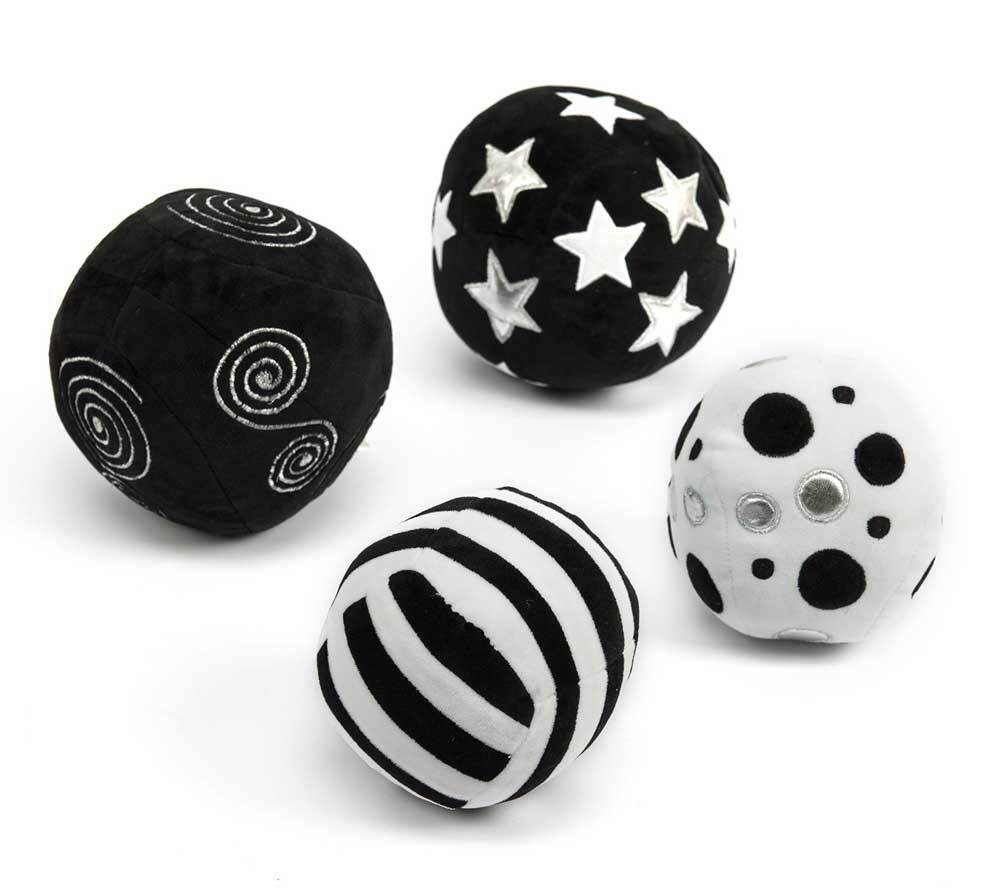 TTS | SOFT SENSORY ACTIVITY BALLS - BLACK & WHITE 4PK by TTS - The Playful Collective