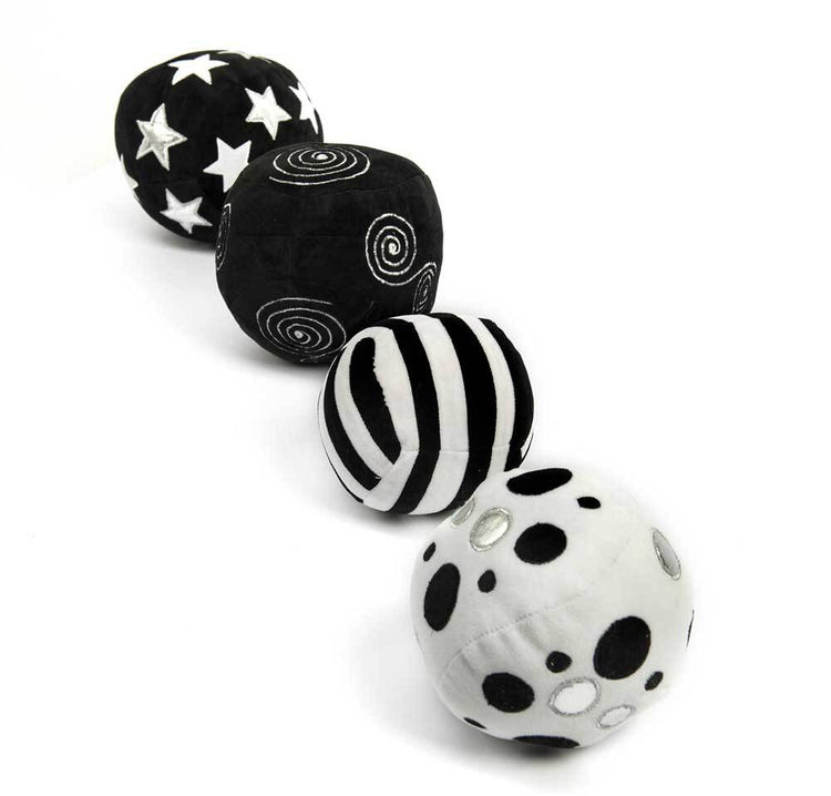 TTS | SOFT SENSORY ACTIVITY BALLS - BLACK & WHITE 4PK by TTS - The Playful Collective