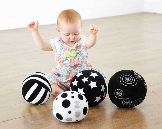 TTS | SOFT SENSORY ACTIVITY BALLS - BLACK & WHITE 4PK by TTS - The Playful Collective