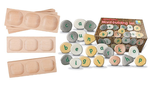 YELLOW DOOR | 3 - PEBBLE WORD BUILDING SET WITH 6 TRAYS by YELLOW DOOR - The Playful Collective