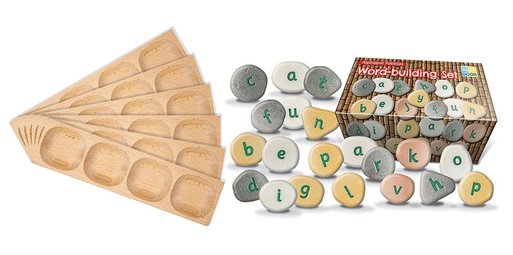 YELLOW DOOR | 4 - PEBBLE WORD BUILDING SET WITH 6 TRAYS by YELLOW DOOR - The Playful Collective