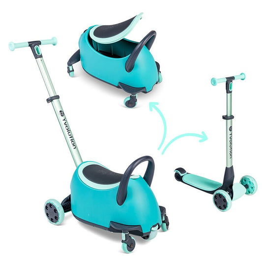 YVOLUTION | GLIDER LUNA 5 - in - 1 SCOOTER & RIDE ON - GREEN GLIDER by YVOLUTION - The Playful Collective