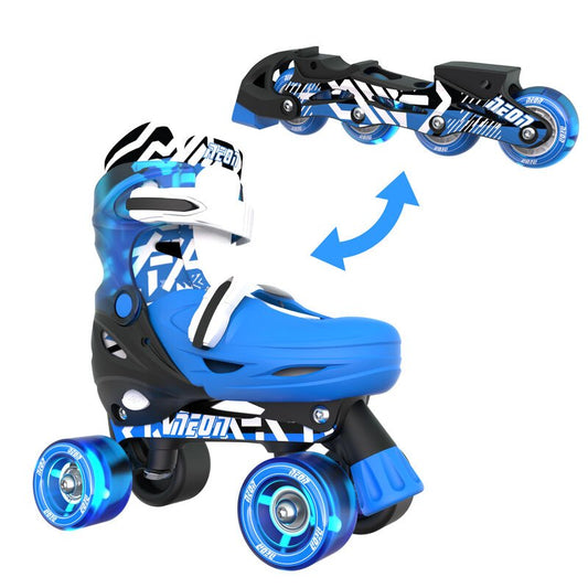 YVOLUTION | KIDS NEON COMBO SKATES (SIZE 3 - 6) - GOTEKI BLUE SKATES ONLY by YVOLUTION - The Playful Collective