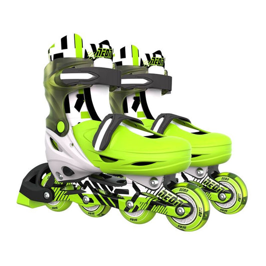 YVOLUTION | KIDS NEON INLINE SKATES (SIZE 3 - 6) - GOTEKI GREEN & BLACK SKATES ONLY by YVOLUTION - The Playful Collective
