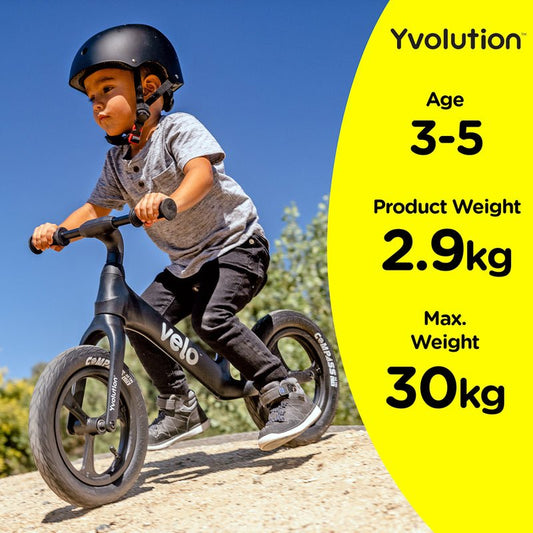 YVOLUTION | Y VELO PRO BALANCE BIKE - BLACK *PRE - ORDER* BIKE ONLY by YVOLUTION - The Playful Collective
