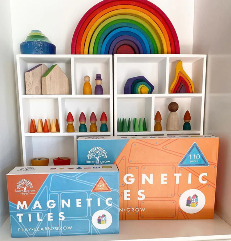 LEARN & GROW | MAGNETIC TILES BUILDER PACK - 110 PIECE SET (NEW DESIGN)