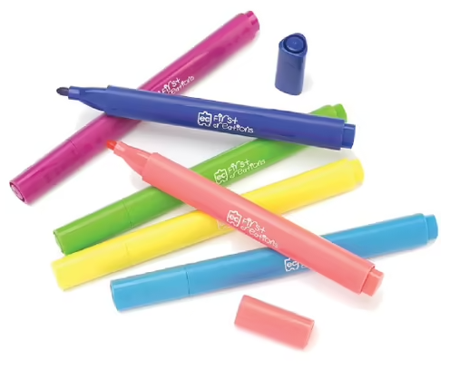 EDUCATIONAL COLOURS | FIRST CREATIONS EASI-GRIP TRIANGULAR MARKERS PACK OF 12