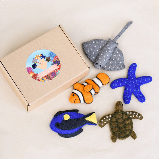 AUSTRALIAN CORAL REEF UNDER THE SEA FINGER PUPPET SET by TARA TREASURES - The Playful Collective