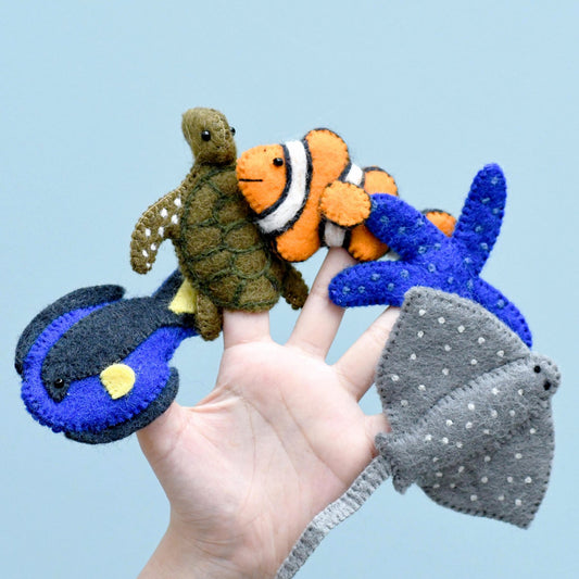 AUSTRALIAN CORAL REEF UNDER THE SEA FINGER PUPPET SET by TARA TREASURES - The Playful Collective
