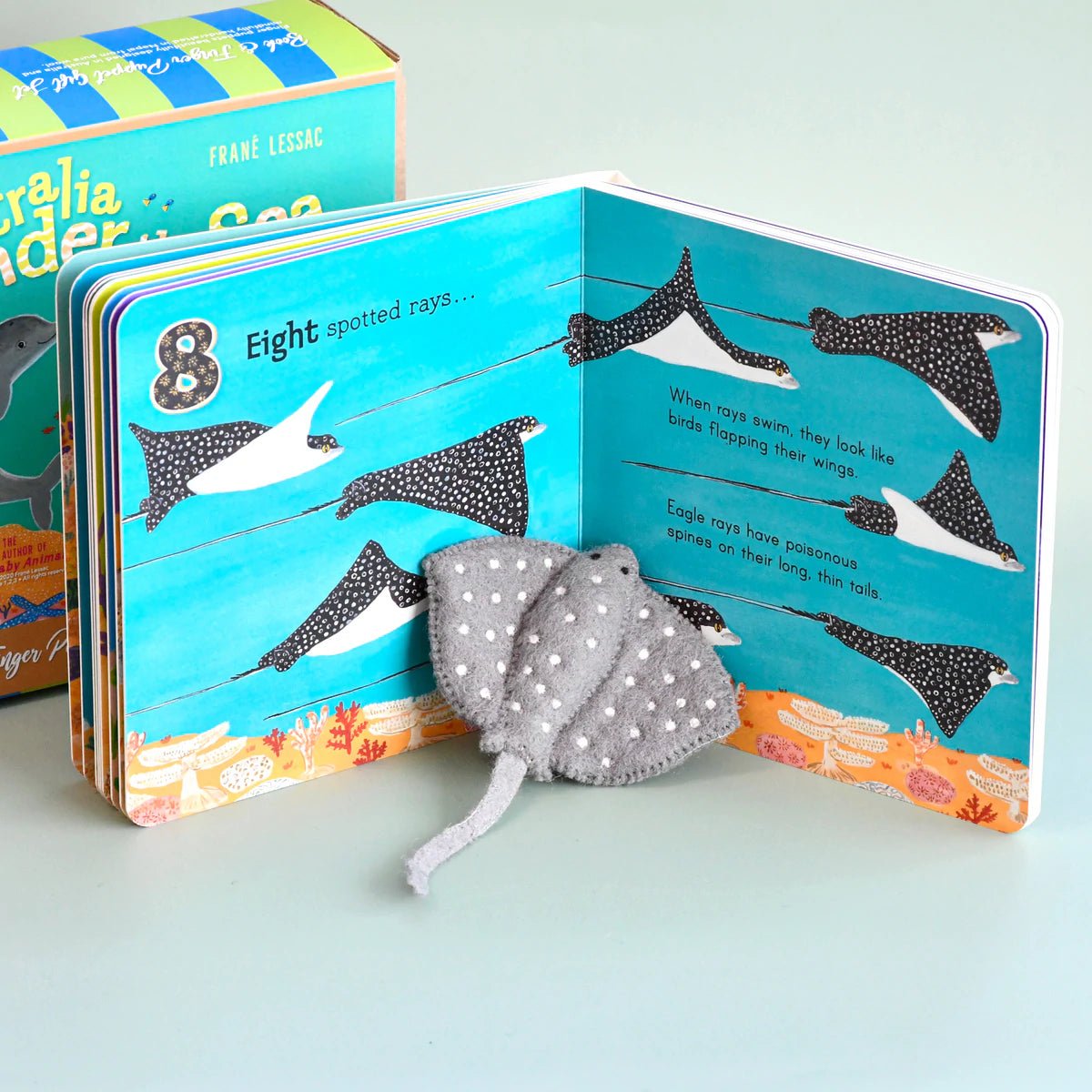 AUSTRALIAN UNDER THE SEA 1, 2, 3 BY FRANÉ LESSAC - BOOK & FINGER PUPPET SET by TARA TREASURES - The Playful Collective
