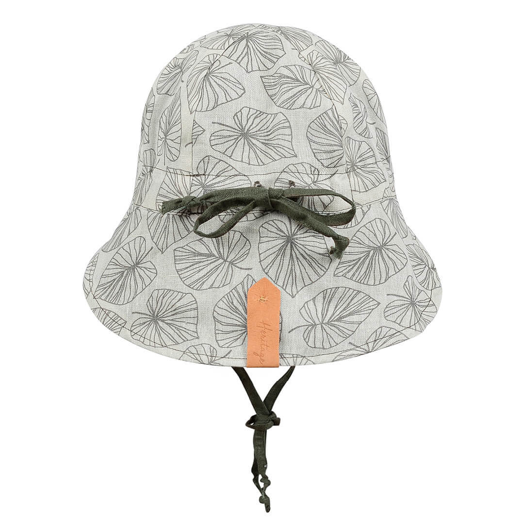 BABY 'LOUNGER' REVERSIBLE FLAP SUN HAT - LEAF / MOSS 6-12 mth / 46 - 50cm / S by BEDHEAD HATS - The Playful Collective