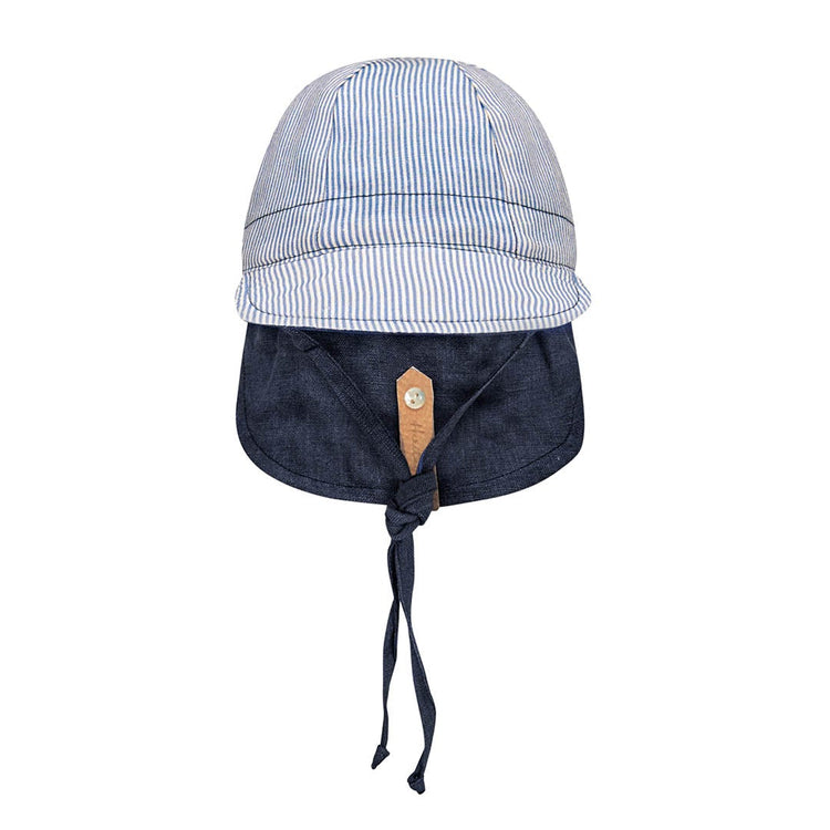 BABY REVERSIBLE FLAP SUN HAT - CHARLIE/INDIGO 0-3 mth / 38 - 42cm / XXS by BEDHEAD HATS - The Playful Collective