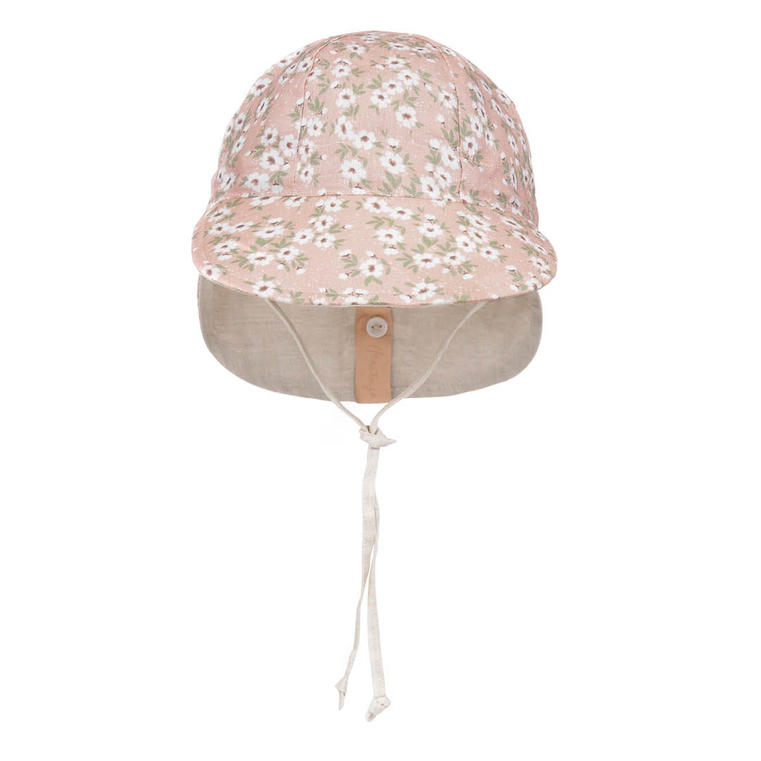 BABY REVERSIBLE FLAP SUN HAT - HEATHER/FLAX 0-3 mth / 38 - 42cm / XXS by BEDHEAD HATS - The Playful Collective