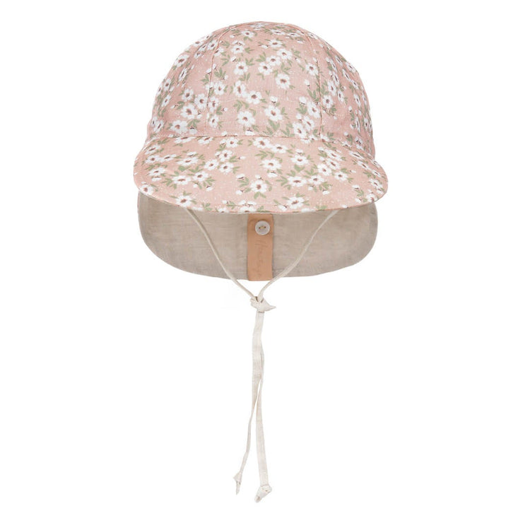 BABY REVERSIBLE FLAP SUN HAT - HEATHER/FLAX 0-3 mth / 38 - 42cm / XXS by BEDHEAD HATS - The Playful Collective