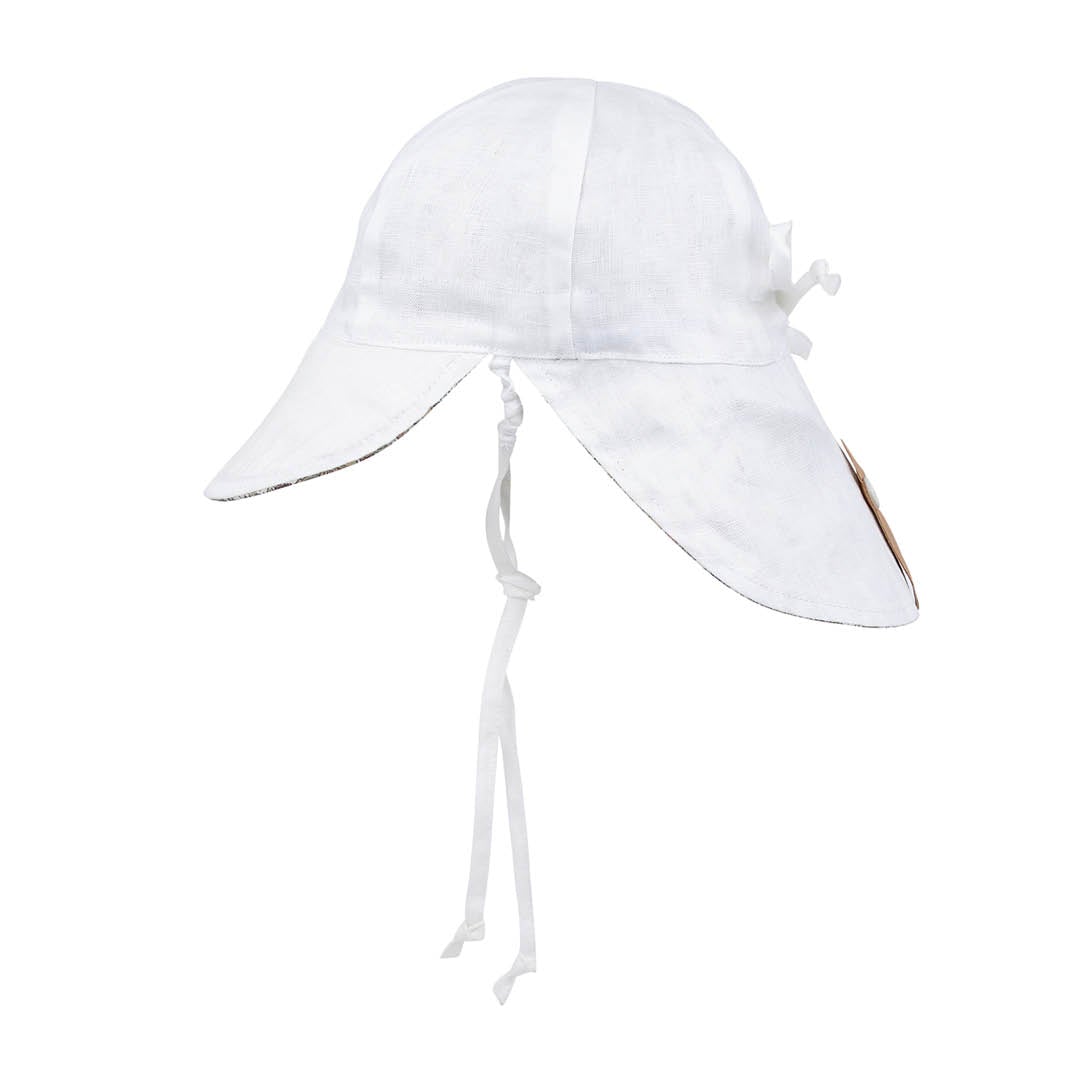 BABY REVERSIBLE FLAP SUN HAT - WINNIE/BLANC 0-3 mth / 38 - 42cm / XXS by BEDHEAD HATS - The Playful Collective
