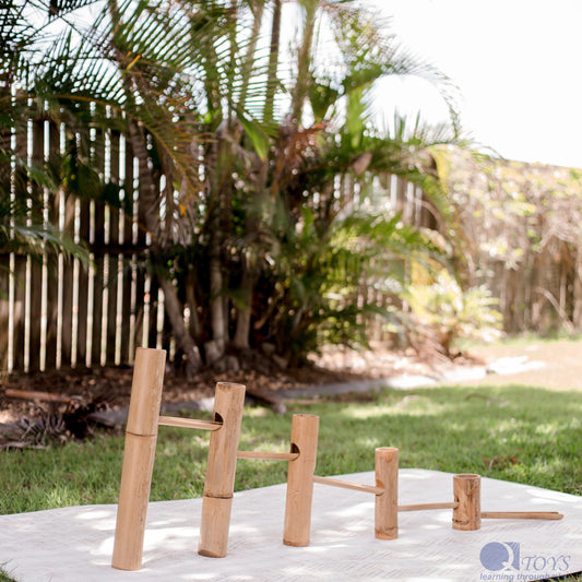 BAMBOO ROLL A BALL TRACK ACTIVITY SET *PRE-ORDER* by QTOYS - The Playful Collective