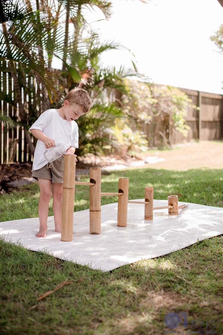 BAMBOO ROLL A BALL TRACK ACTIVITY SET *PRE-ORDER* by QTOYS - The Playful Collective