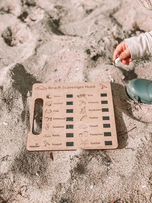 BEACH SCAVENGER HUNT BOARD - PREORDER by TIMBER TOTS - The Playful Collective
