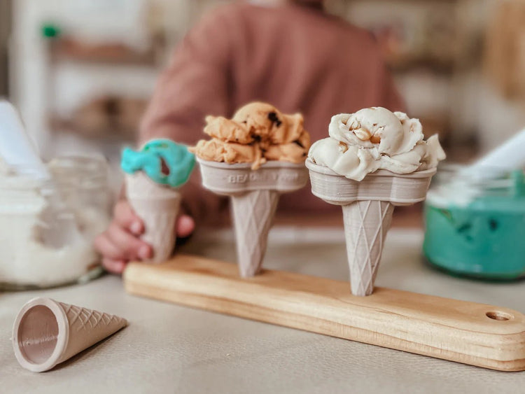 BEADIE BUG PLAY | WOODEN ICE-CREAM CONE HOLDER - 4 HOLE by BEADIE BUG PLAY - The Playful Collective