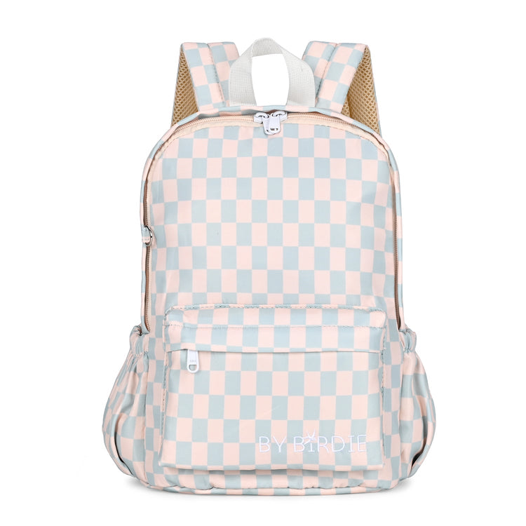 BLUE CHECK MINI BACKPACK by BY BIRDIE - The Playful Collective