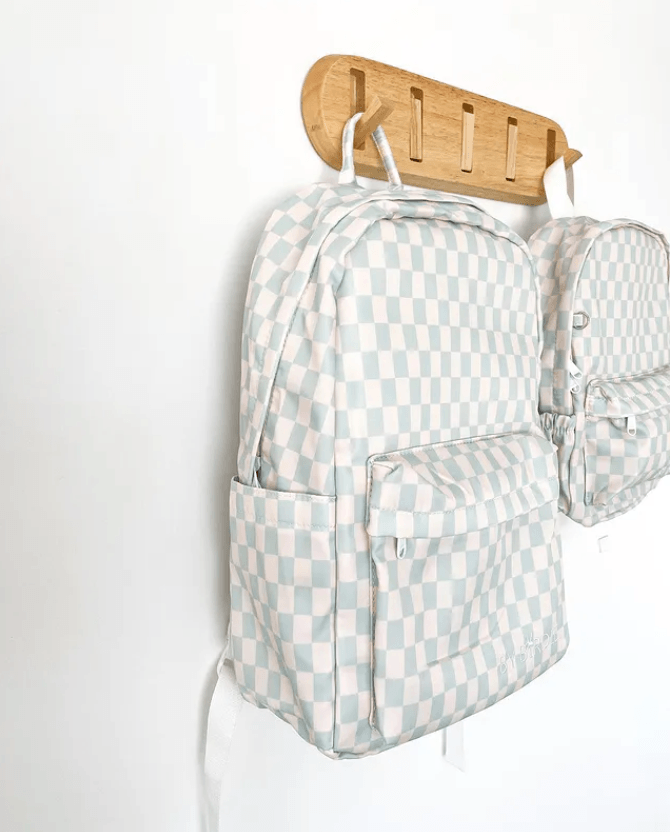 Blue Check Mini Backpack by By Birdie The Playful Collective