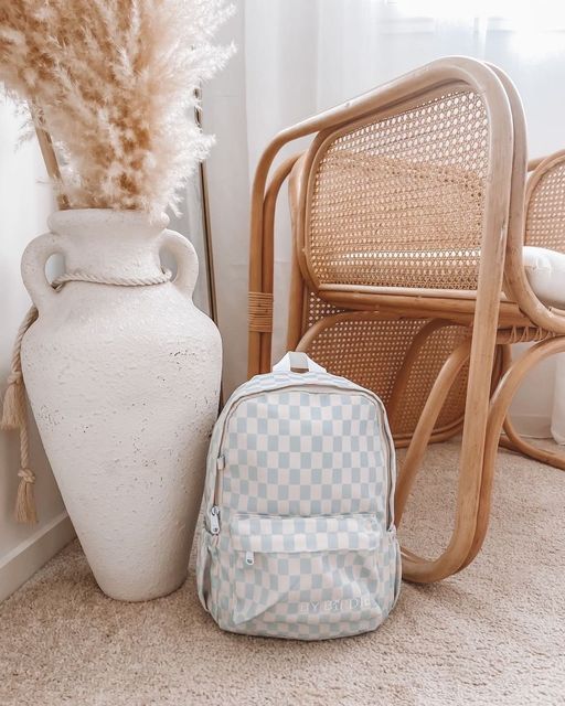 BLUE CHECK MINI BACKPACK by BY BIRDIE - The Playful Collective