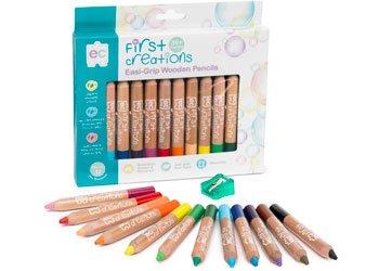 EDUCATIONAL COLOURS | FIRST CREATIONS EASI-GRIP WOODEN PENCILS PACK OF 12 by EDUCATIONAL COLOURS - The Playful Collective