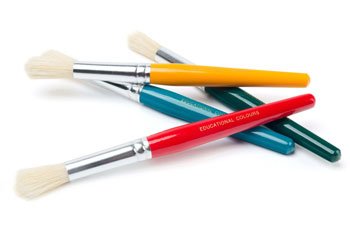 EDUCATIONAL COLOURS | JUMBO ROUND STUBBY BRUSH SET OF 4 by EDUCATIONAL COLOURS - The Playful Collective