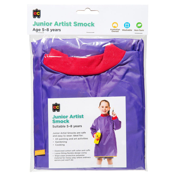 EDUCATIONAL COLOURS | JUNIOR SMOCK - LONG SLEEVE (VARIOUS COLOURS, AGES 5-8) Purple by EDUCATIONAL COLOURS - The Playful Collective