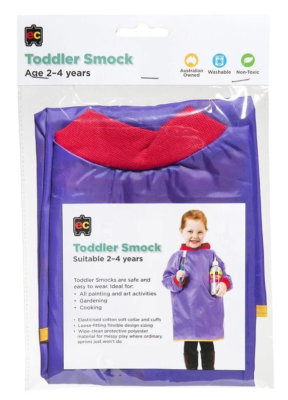 EDUCATIONAL COLOURS | TODDLER SMOCK - LONG SLEEVE (VARIOUS COLOURS, AGES 2-4) Green by EDUCATIONAL COLOURS - The Playful Collective