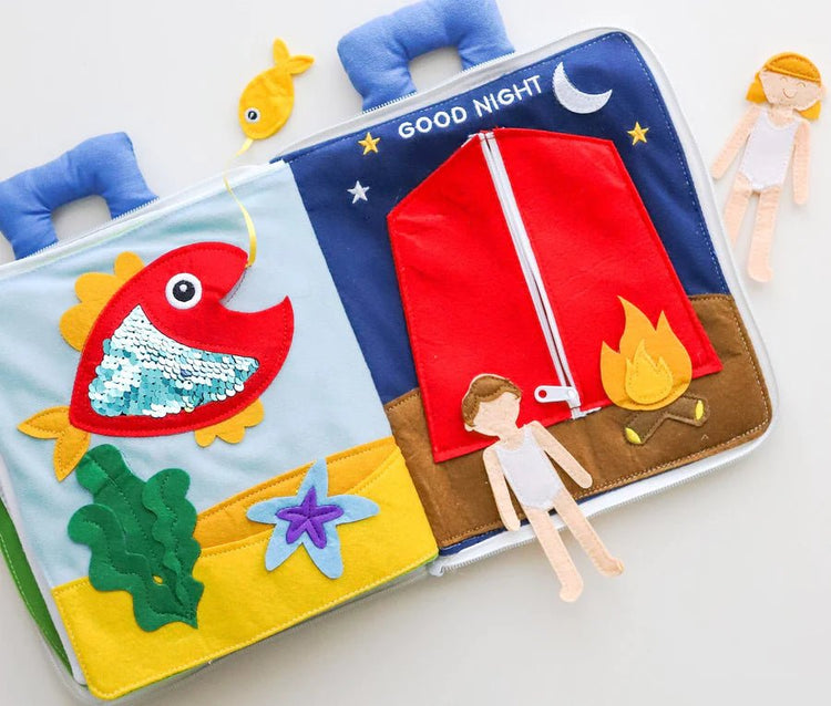 FABRIC QUIET ACTIVITY BOOK - AWAY WE GO by CURIOUS COLUMBUS - The Playful Collective