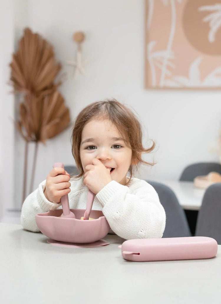 FEEDIE FORK & SPOON SET - DUSTY ROSE by WE MIGHT BE TINY - The Playful Collective