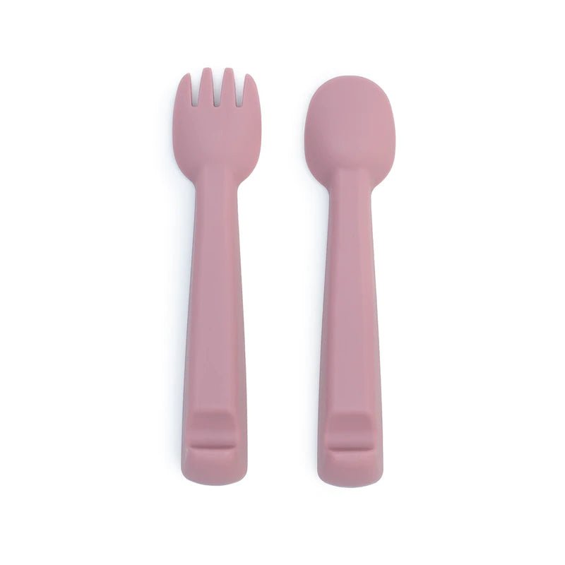 FEEDIE FORK & SPOON SET - DUSTY ROSE by WE MIGHT BE TINY - The Playful Collective