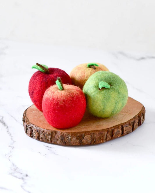 FELT APPLES (SET OF 4) by TARA TREASURES - The Playful Collective