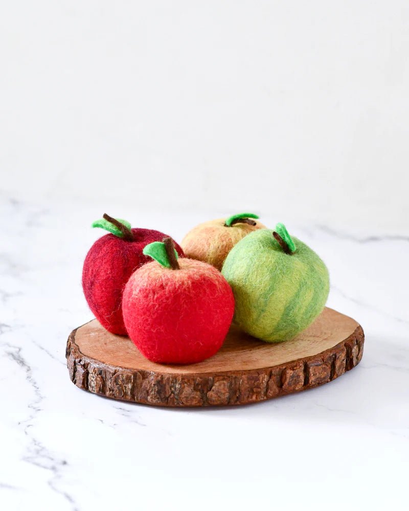 FELT APPLES (SET OF 4) by TARA TREASURES - The Playful Collective