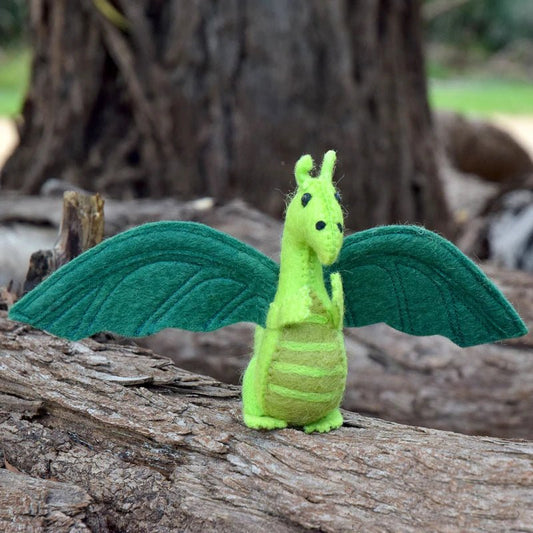 FELT DRAGON TOY - GREEN by TARA TREASURES - The Playful Collective